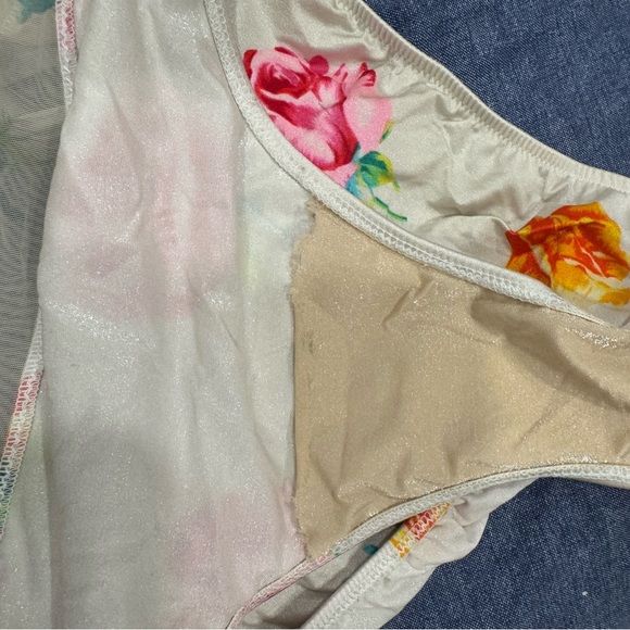 90’s Strapless Floral Mesh Bathing Suit - Picture 4 of 7